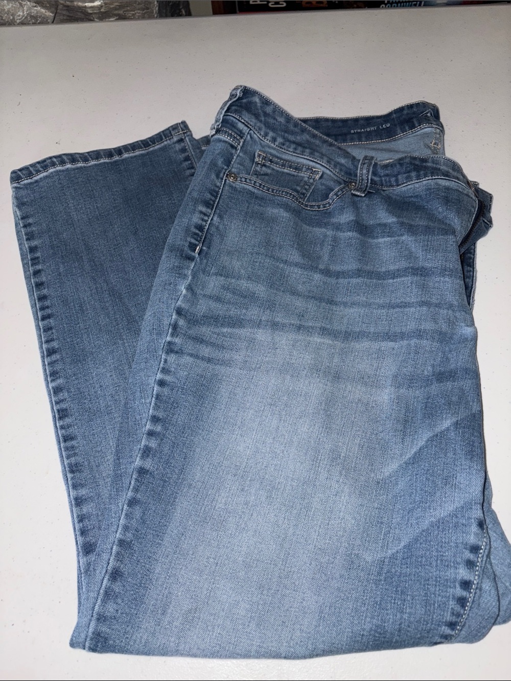 St. John's Bay Women's Straight Leg Jeans - Light Blue Wash